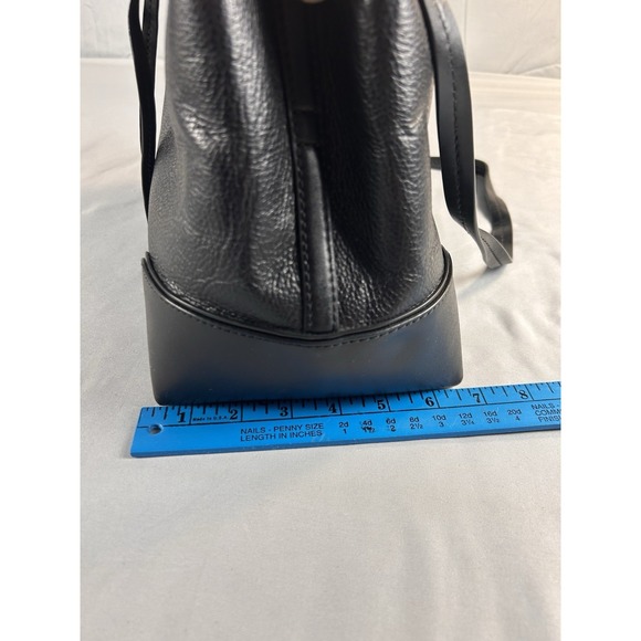 Michael Kors Black Pebbled Leather Bucket Bag Drawstring Crossbody - Picture 8 of 10